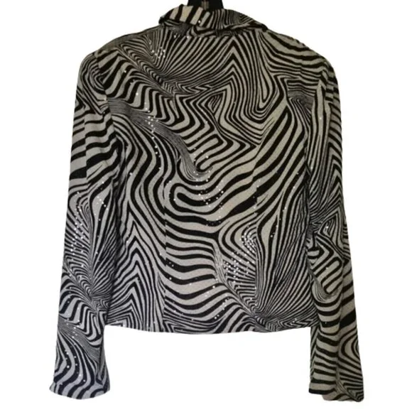 Mod Revival | Joseph Ribkoff Optical Zip Jacket Size 8 - Picture 4 of 8